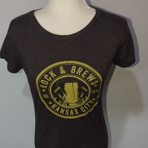 Charcoal Gray Rock & Brews Short Sleeve Graphic Tee